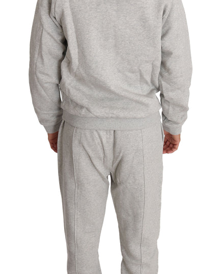 Billionaire Italian Couture Gray Cotton Sweater Pants Tracksuit