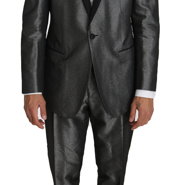 Dolce & Gabbana Gray Patterned MARTINI 2 Piece Suit