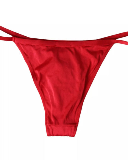 Dolce & Gabbana Red Nylon Stretch Beachwear Swimwear Bottom Bikini