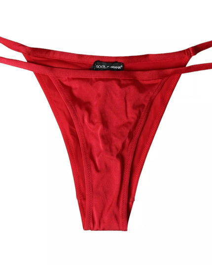 Dolce & Gabbana Red Nylon Stretch Beachwear Swimwear Bottom Bikini