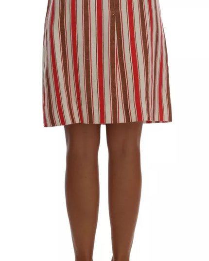 Dolce & Gabbana Multicolor Portofino Stripes Cotton Midi Skirt