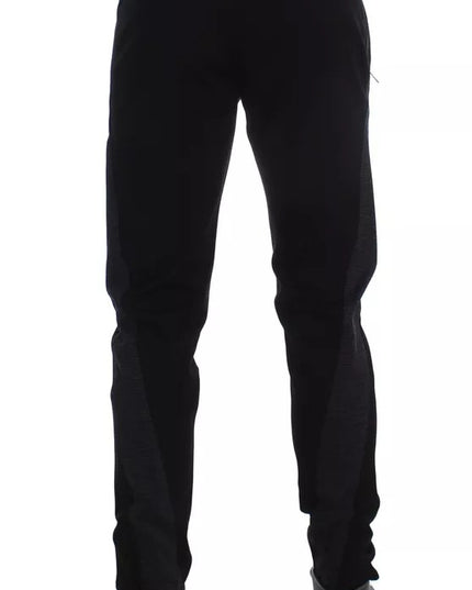 Dolce & Gabbana Black Gray Wool Casual Trousers Stripe Pants