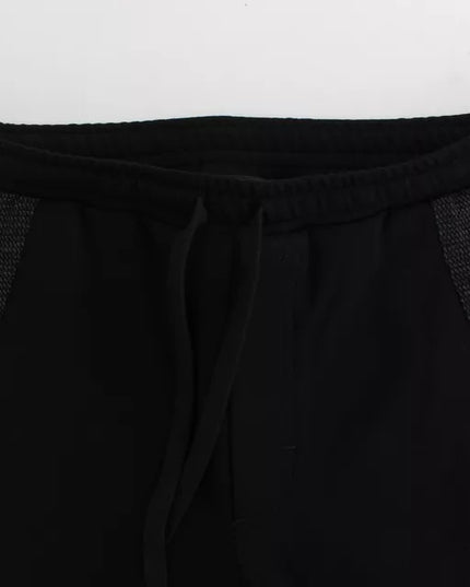 Dolce & Gabbana Black Gray Wool Casual Trousers Stripe Pants