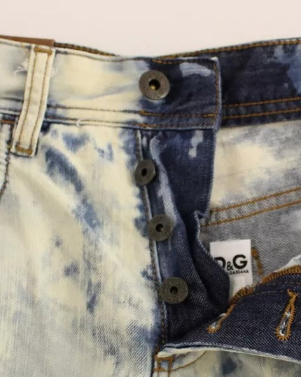 Dolce & Gabbana Blue D&G Cotton Washed Jeans Denim Shorts