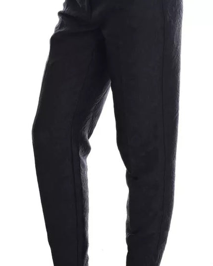 Dolce & Gabbana Black Floral Brocade High Waist Pants