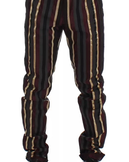 Dolce & Gabbana Multicolor Striped Runway 3 Piece Slim Fit Vest Suit