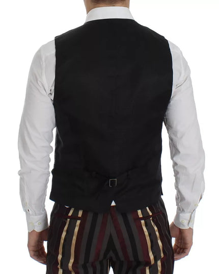 Dolce & Gabbana Multicolor Striped Runway 3 Piece Slim Fit Vest Suit