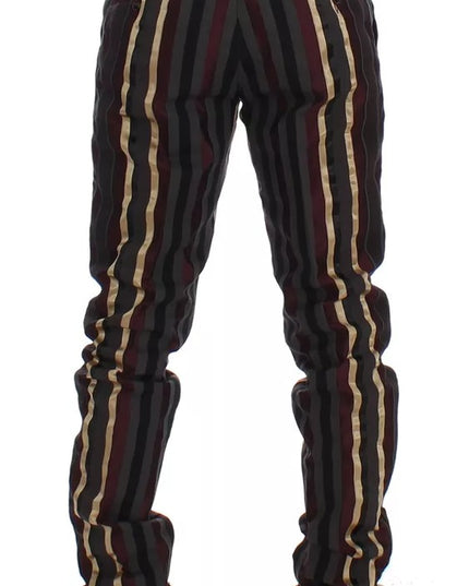 Dolce & Gabbana Multicolor Striped Runway 3 Piece Slim Fit Vest Suit