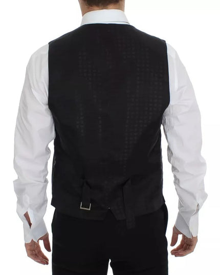Dolce & Gabbana Black Wool Silk Dress Gilet Jacket Vest