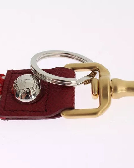 Dolce & Gabbana Multicolor Raffia Leather Clasp Finder Chain Keyring