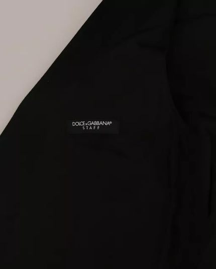 Dolce & Gabbana Black Wool Logo Waistcoat Vest