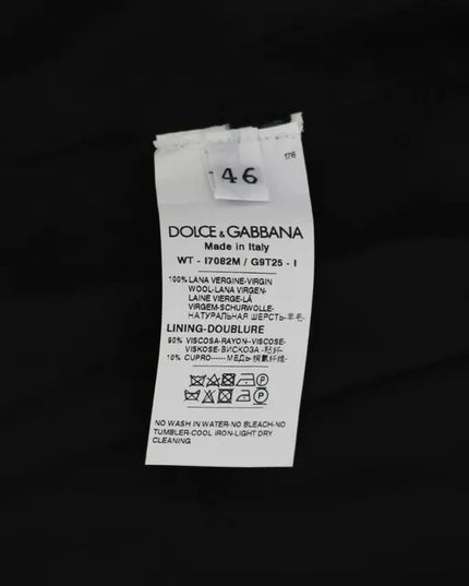 Dolce & Gabbana Black Wool Logo Waistcoat Vest