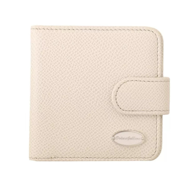 Dolce & Gabbana White Dauphine Leather Condom Case Holder Pocket Wallet