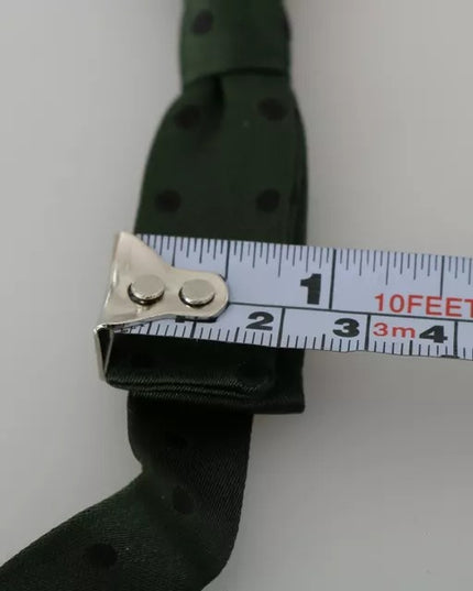 Dolce & Gabbana Green Dotted Silk Adjustable Neck Bow Tie