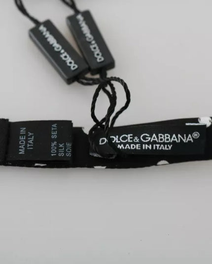 Dolce & Gabbana Black Polka Dots Adjustable Neck Bow Tie