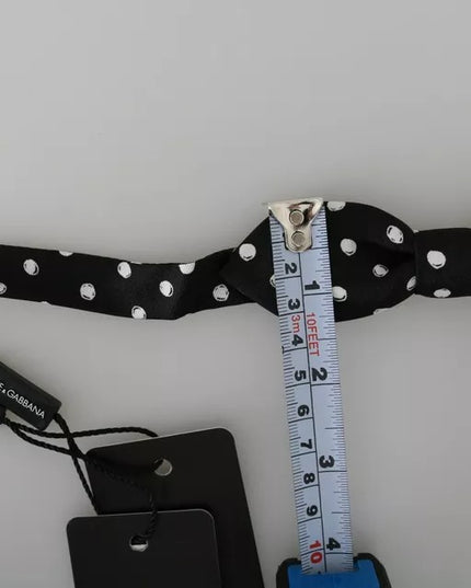 Dolce & Gabbana Black Polka Dots Adjustable Neck Bow Tie