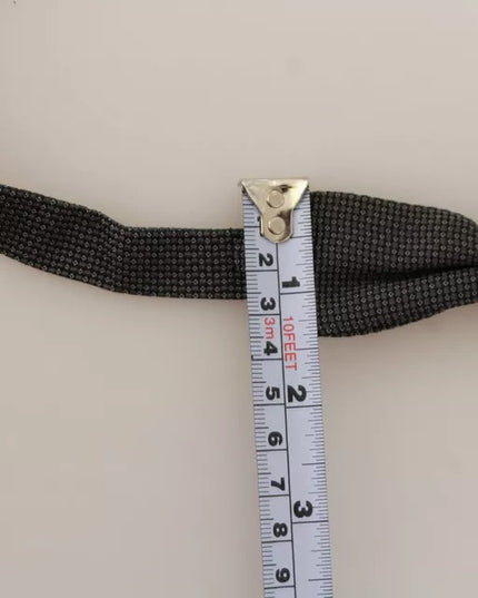 Dolce & Gabbana Gray Pattern Silk Adjustable Neck Bow Tie