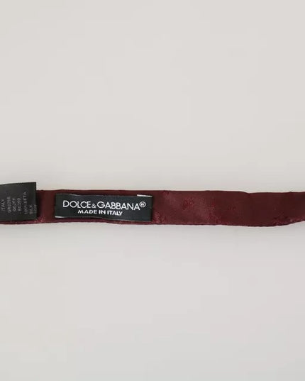 Dolce & Gabbana Bordeaux Silk Floral Faille Adjustable Bow Tie