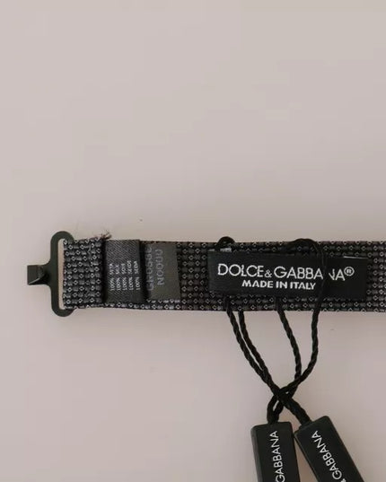 Dolce & Gabbana Gray Silk Patterned Mens Necktie Bow Tie