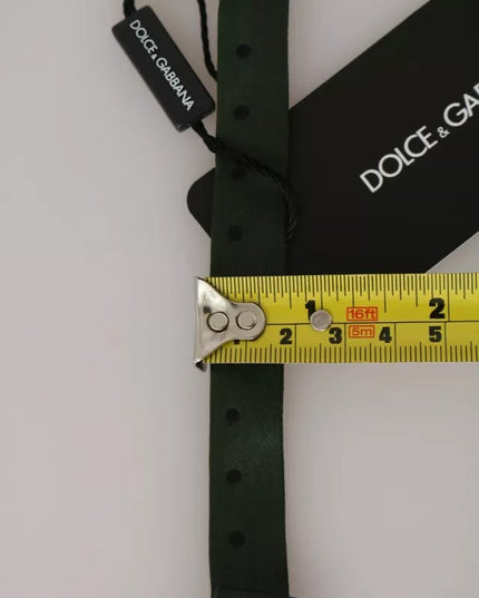 Dolce & Gabbana Green Silk Dotted Mens Necktie Bow Tie
