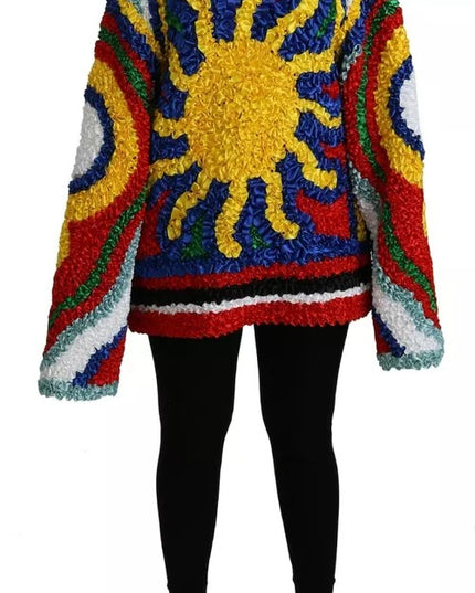 Dolce & Gabbana Multicolor Sun Ruffled Top Blouse Sweater
