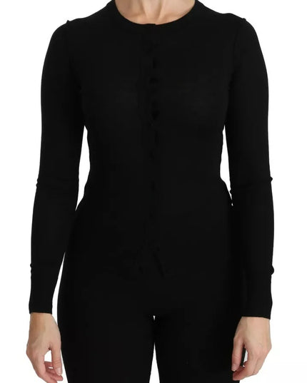 Dolce & Gabbana Black Virgin Wool Long Sleeve Top Blouse Top