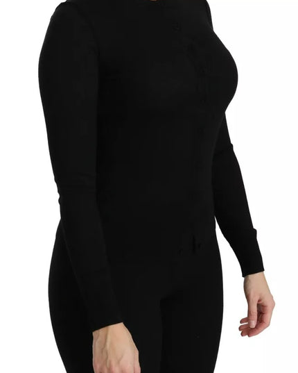 Dolce & Gabbana Black Virgin Wool Long Sleeve Top Blouse Top