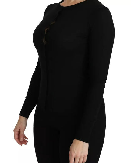 Dolce & Gabbana Black Virgin Wool Long Sleeve Top Blouse Top