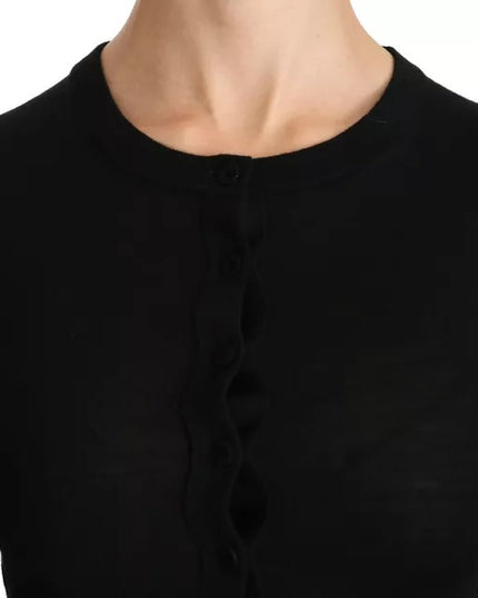 Dolce & Gabbana Black Virgin Wool Long Sleeve Top Blouse Top