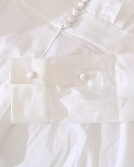 Dolce & Gabbana Black White Decorative Buttons Tops Shirt Blouse