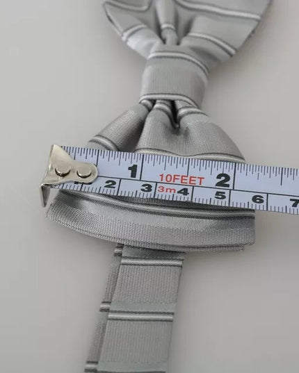 Dolce & Gabbana Light Gray Lining Adjustable Neck Butterfly Bow Tie