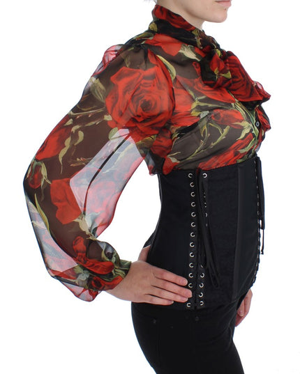 Dolce & Gabbana Black Stretch Corset Waist Strap Belt