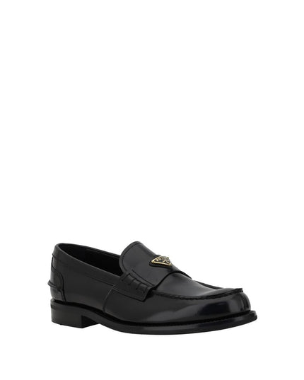 Prada Black Calf Leather Bos Taurus Slip-On Loafers