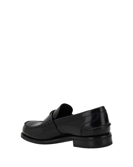 Prada Black Calf Leather Bos Taurus Slip-On Loafers