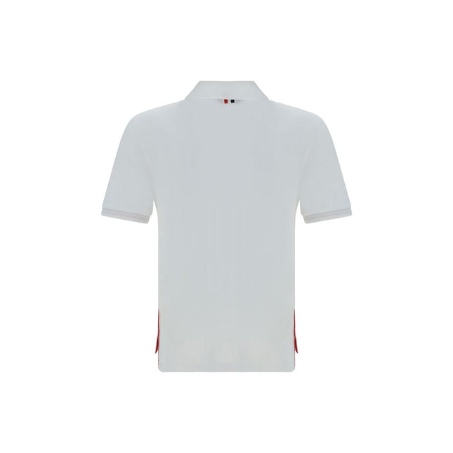 Thom Browne White Cotton Polo Shirt