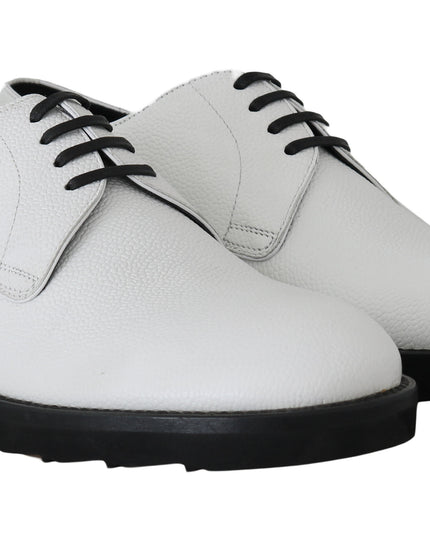 Dolce & Gabbana White Leather Derby Dress Formal Shoes
