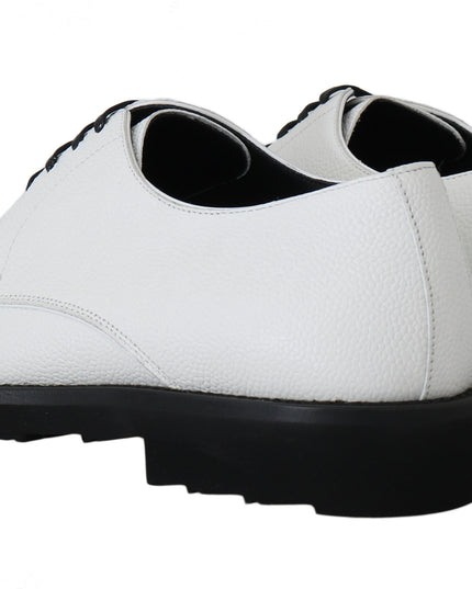 Dolce & Gabbana White Leather Derby Dress Formal Shoes