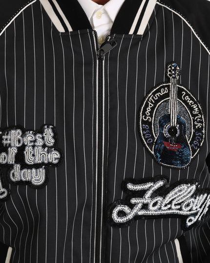 Dolce & Gabbana Black DD58 SG62 Sequined Beaded Jacket