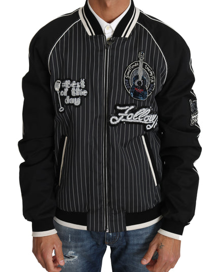 Dolce & Gabbana Black DD58 SG62 Sequined Beaded Jacket