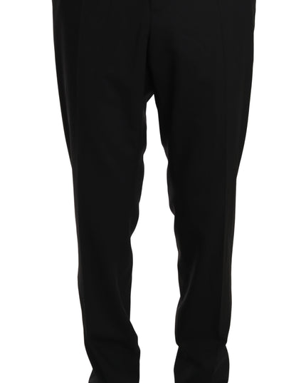 Dolce & Gabbana Black Wool Stretch Dress Trousers Pants