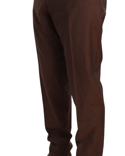 Dolce & Gabbana Brown Wool Silk Formal Trousers Pants
