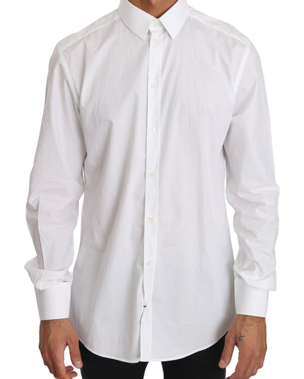 Dolce & Gabbana White Cotton GOLD Dress Shirt