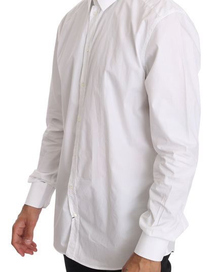 Dolce & Gabbana White Cotton GOLD Dress Shirt