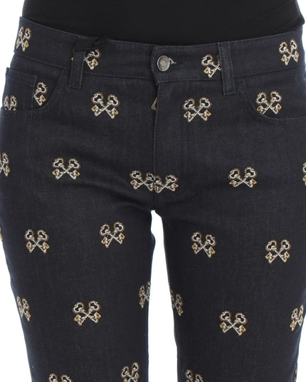Dolce & Gabbana Blue Key Embroidered Slim Fit KATE Jeans
