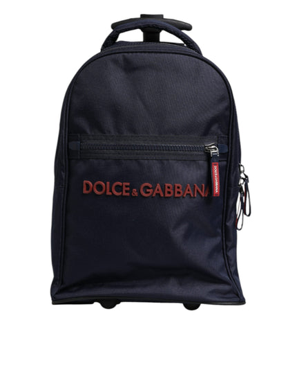 Dolce & Gabbana Blue Red Polyester Kids Back Pack Wheel Suitcase Bag