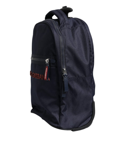 Dolce & Gabbana Blue Red Polyester Kids Back Pack Wheel Suitcase Bag