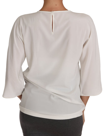 Dolce & Gabbana White Silk #dgfamily Crystal T-shirt