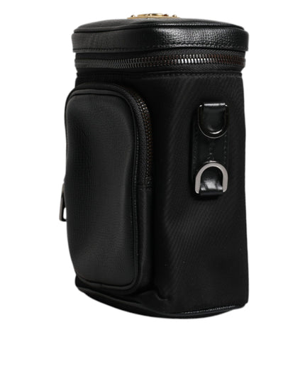 Dolce & Gabbana Black Leather Logo Purse Crossbody Camera Bag