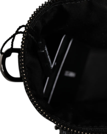 Dolce & Gabbana Black Leather Logo Purse Crossbody Camera Bag