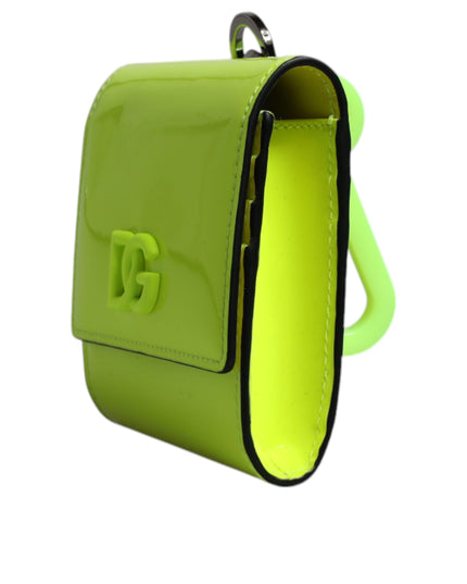 Dolce & Gabbana Yellow Green Bifold DG Logo Neck Strap Cardholder Wallet